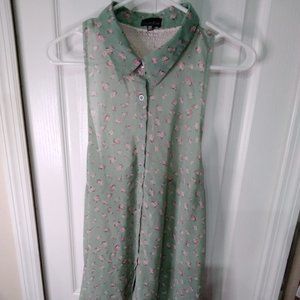 Zenobia XXXL sheer floral lace/racerback top